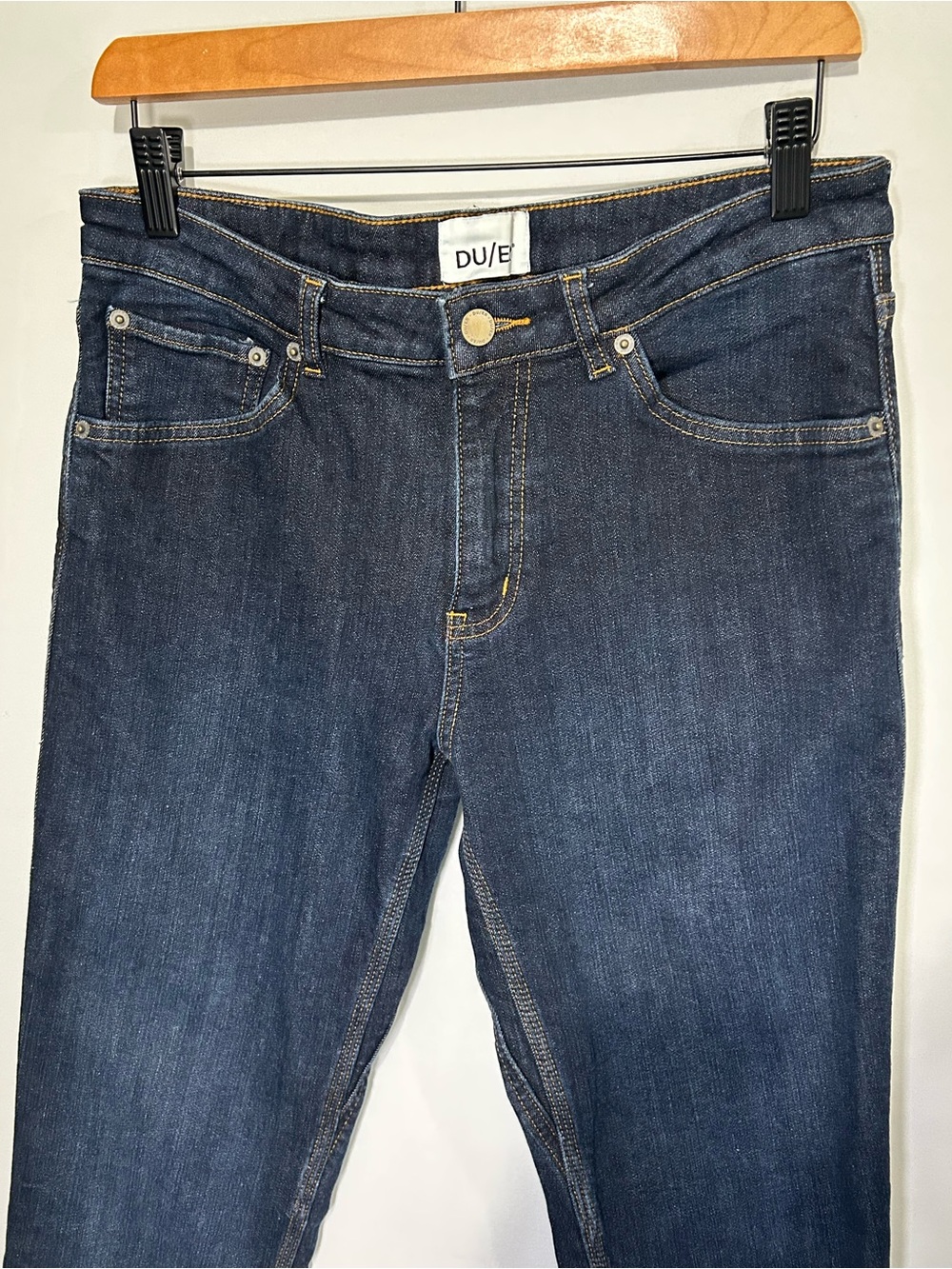 DU/ER Fireside Denim Slim Straight Fleece-Lined Jeans 29×32 Dark Wash - Picture 4 of 14
